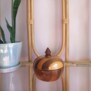 Vintage Hand Carved Wood Bowl, Boho Decor